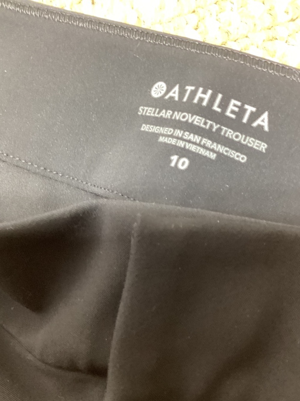 NWT Athleta Stellar Novelty Trouser size 10 black with red stripe - Picture 7 of 11